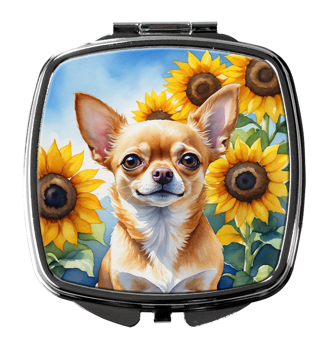 Buy this Chihuahua in Sunflowers Compact Mirror