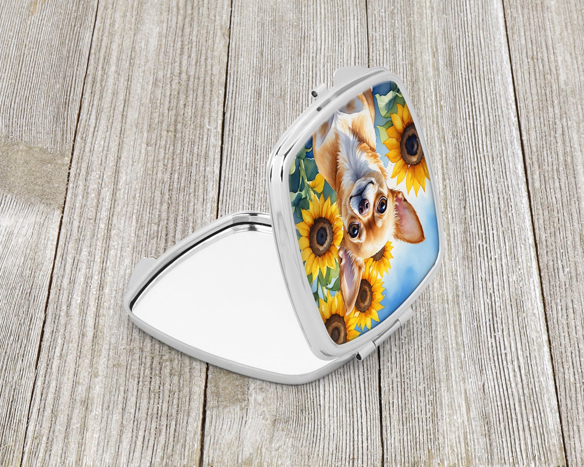 Buy this Chihuahua in Sunflowers Compact Mirror