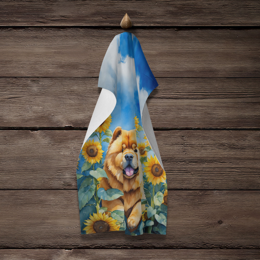 Chow Chow in Sunflowers Kitchen Towel