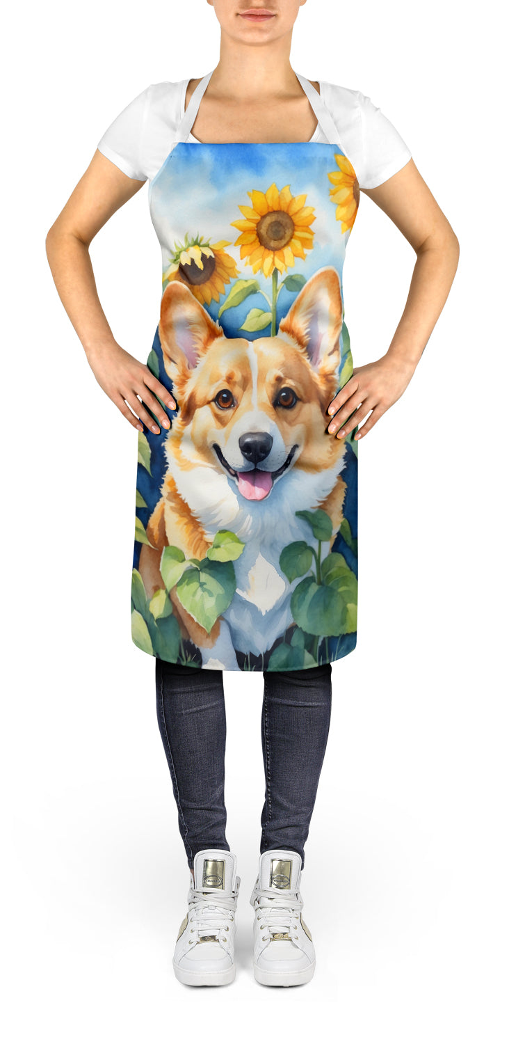 Buy this Corgi in Sunflowers Apron