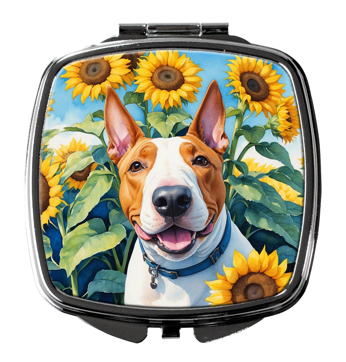 Buy this English Bull Terrier in Sunflowers Compact Mirror