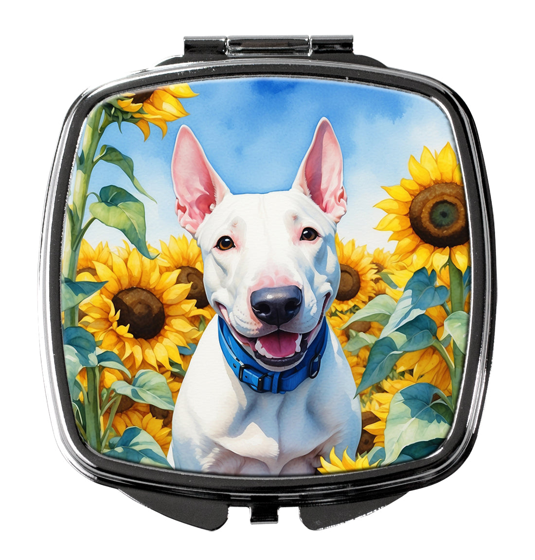 Buy this English Bull Terrier in Sunflowers Compact Mirror