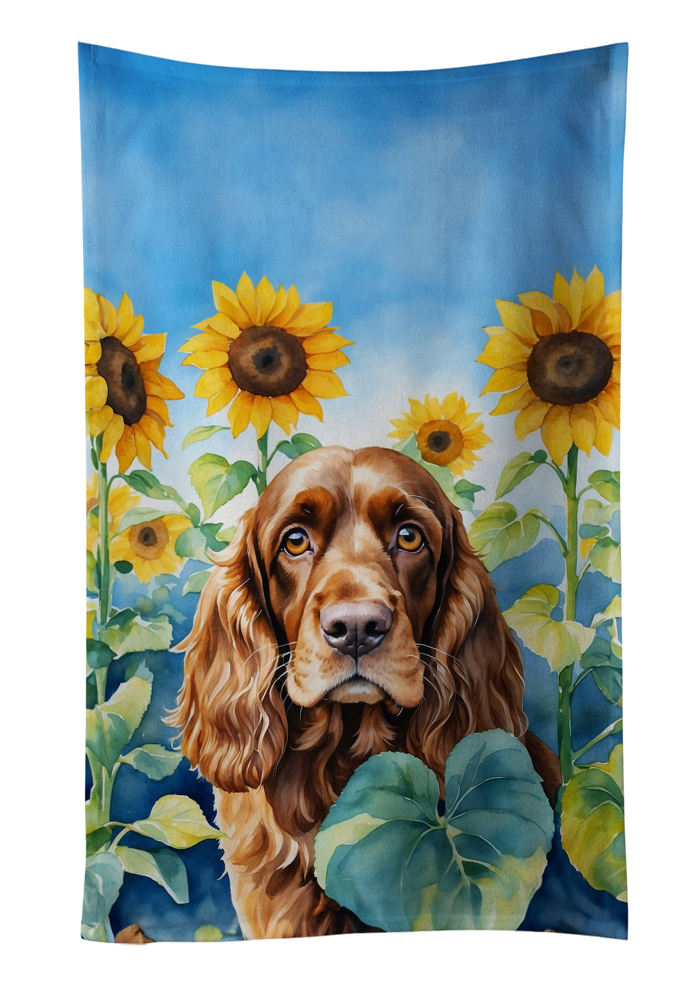 Buy this English Cocker Spaniel in Sunflowers Kitchen Towel