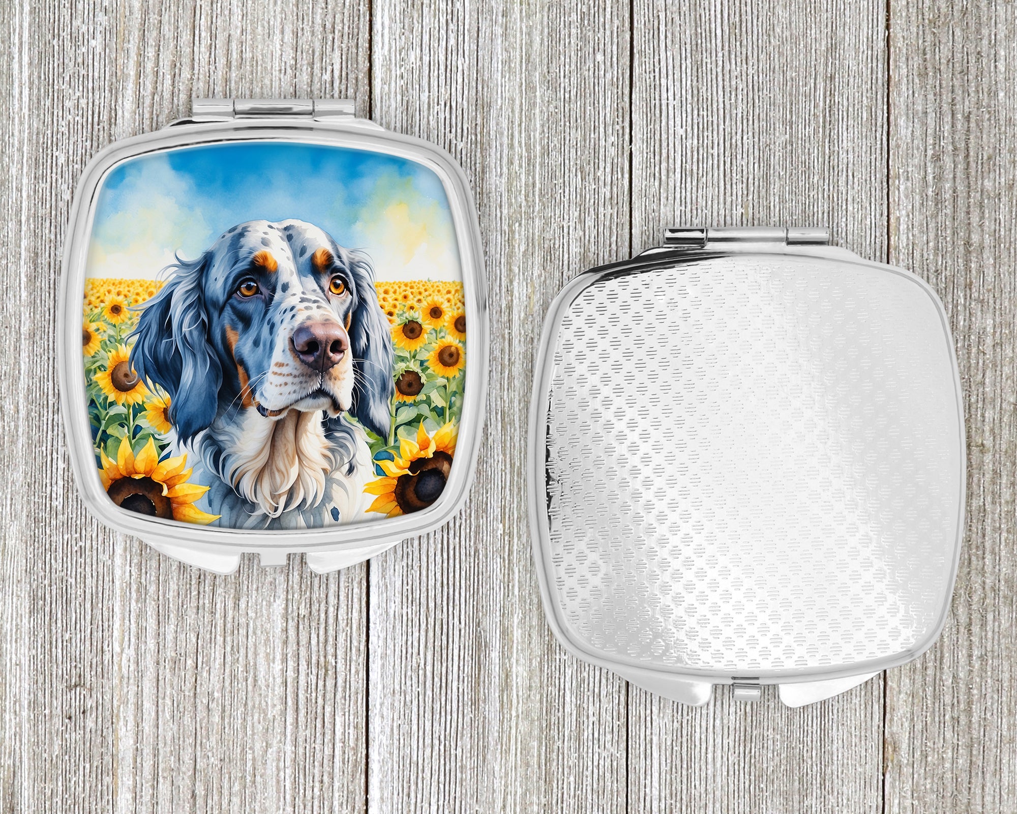 English Setter in Sunflowers Compact Mirror