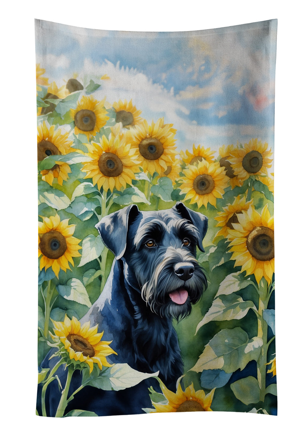 Buy this Giant Schnauzer in Sunflowers Kitchen Towel