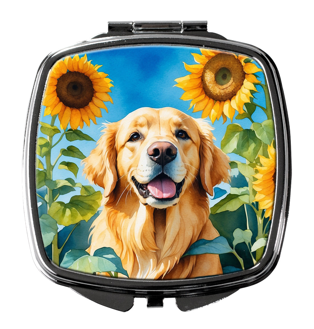 Buy this Golden Retriever in Sunflowers Compact Mirror