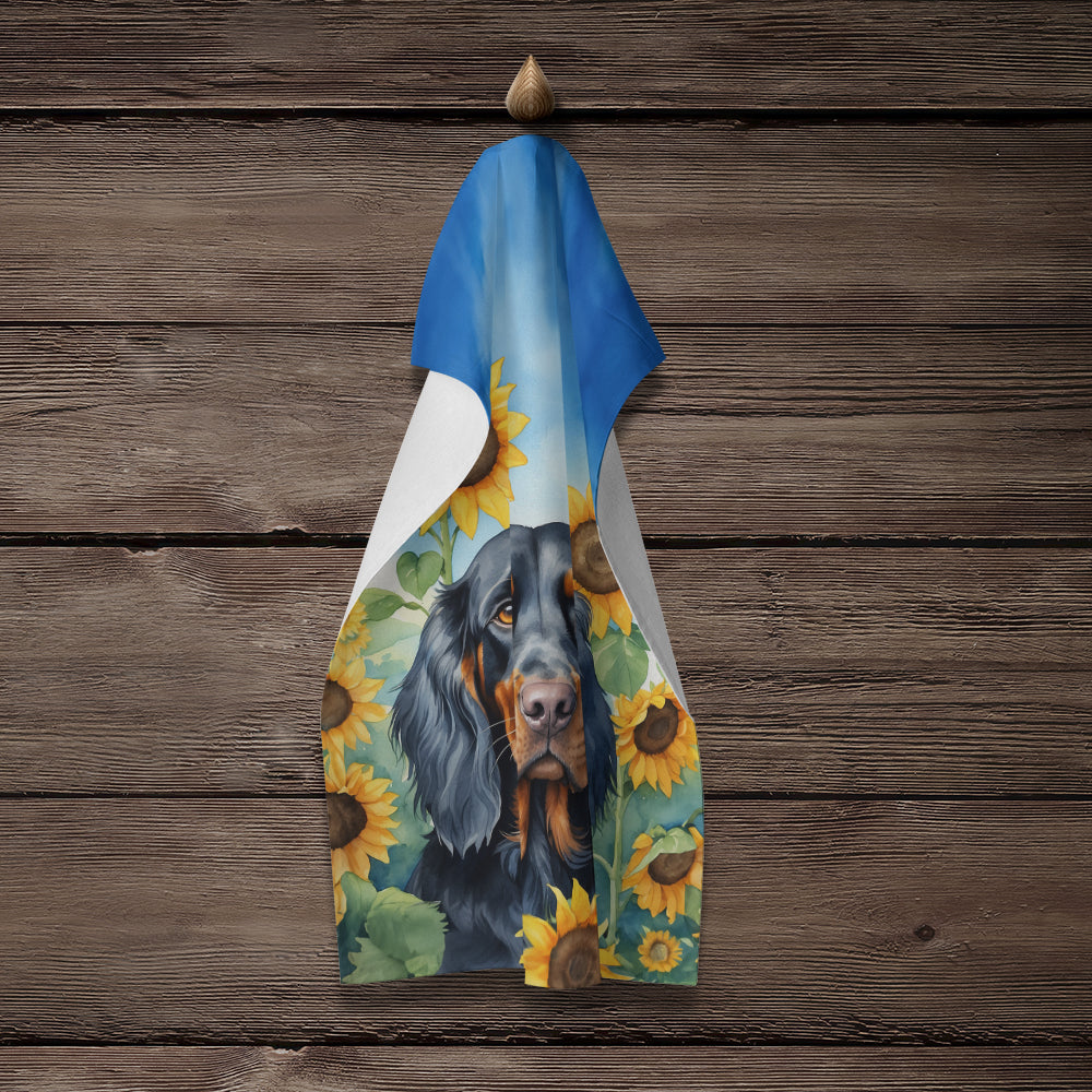 Gordon Setter in Sunflowers Kitchen Towel