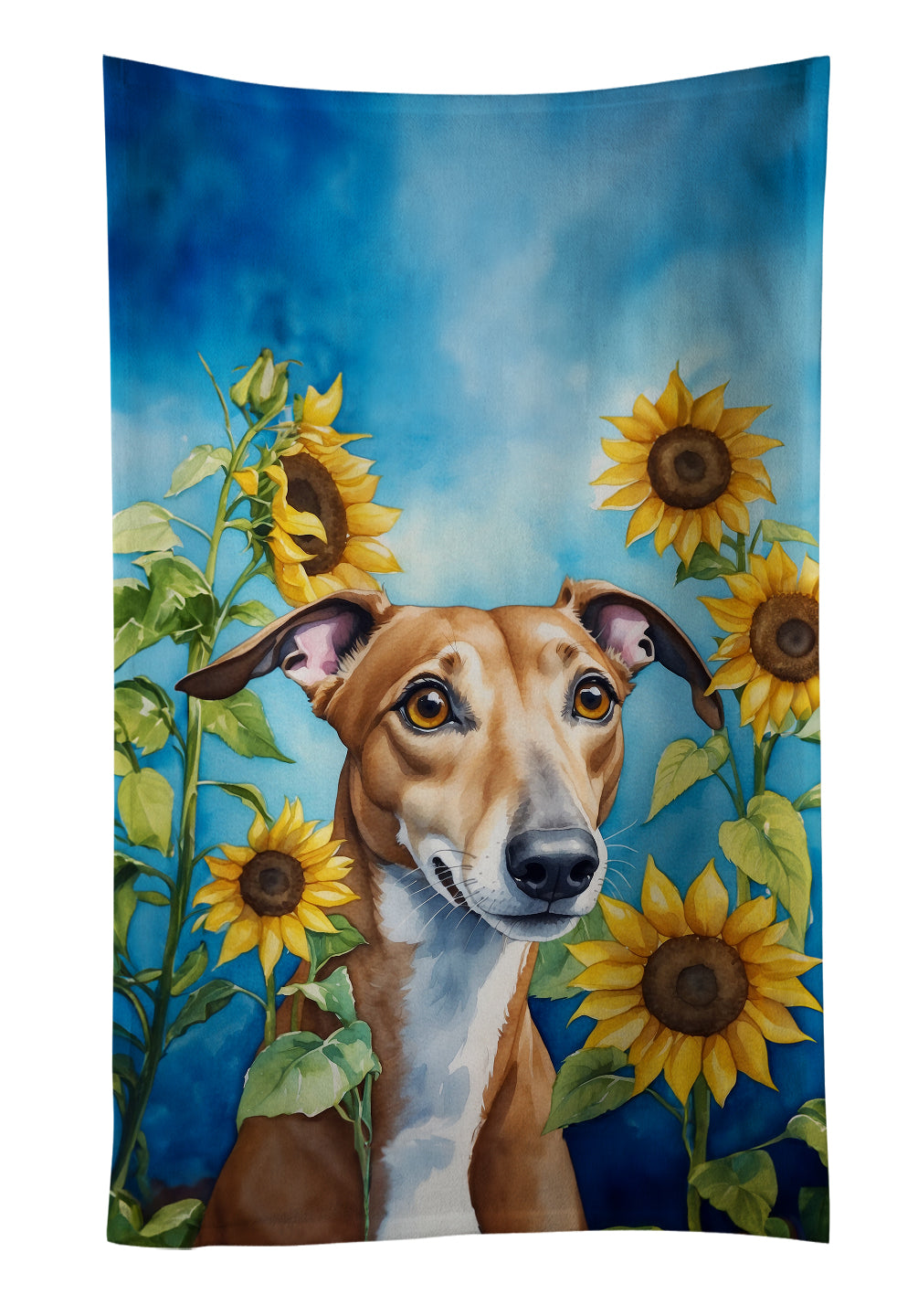 Buy this Greyhound in Sunflowers Kitchen Towel