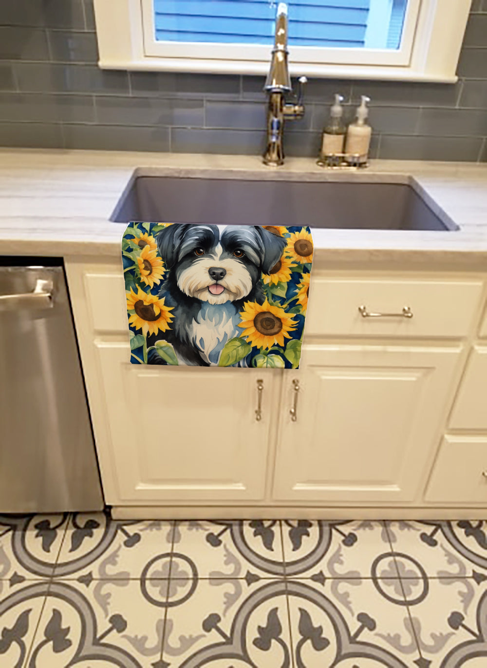 Buy this Havanese in Sunflowers Kitchen Towel