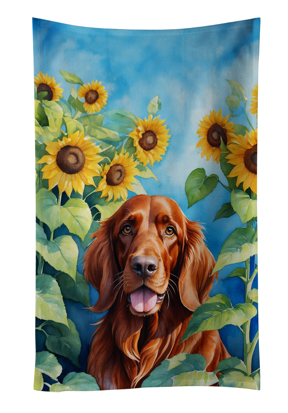 Buy this Irish Setter in Sunflowers Kitchen Towel