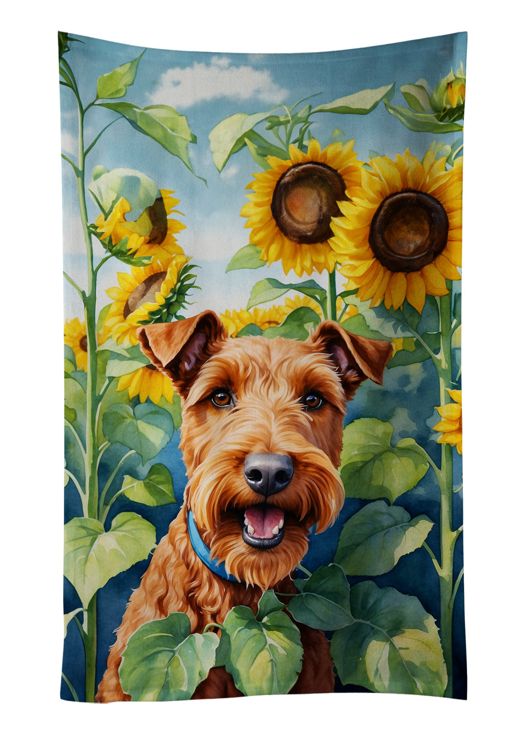 Buy this Irish Terrier in Sunflowers Kitchen Towel