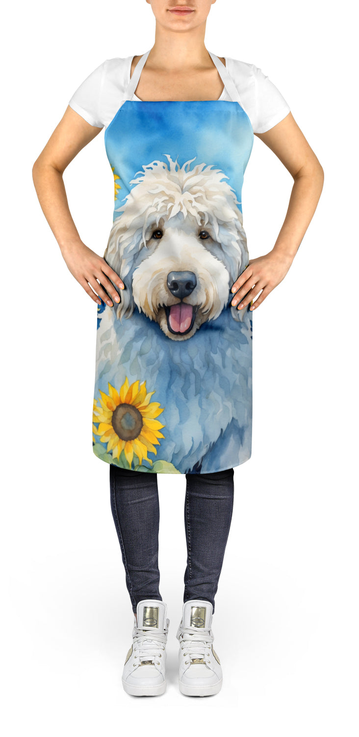 Komondor in Sunflowers Apron