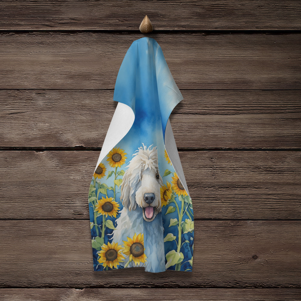 Komondor in Sunflowers Kitchen Towel