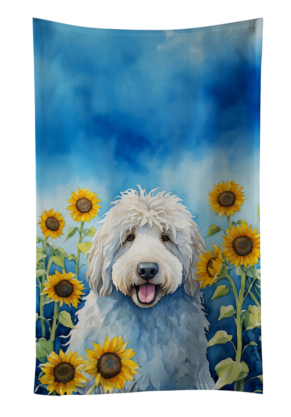 Buy this Komondor in Sunflowers Kitchen Towel