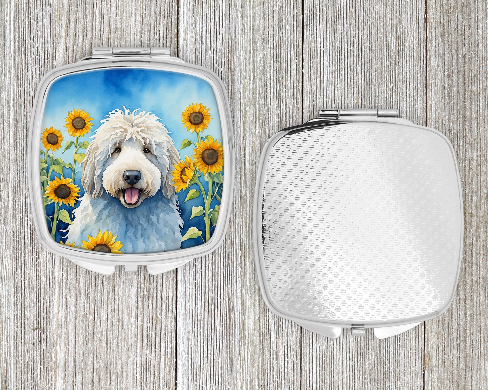 Komondor in Sunflowers Compact Mirror