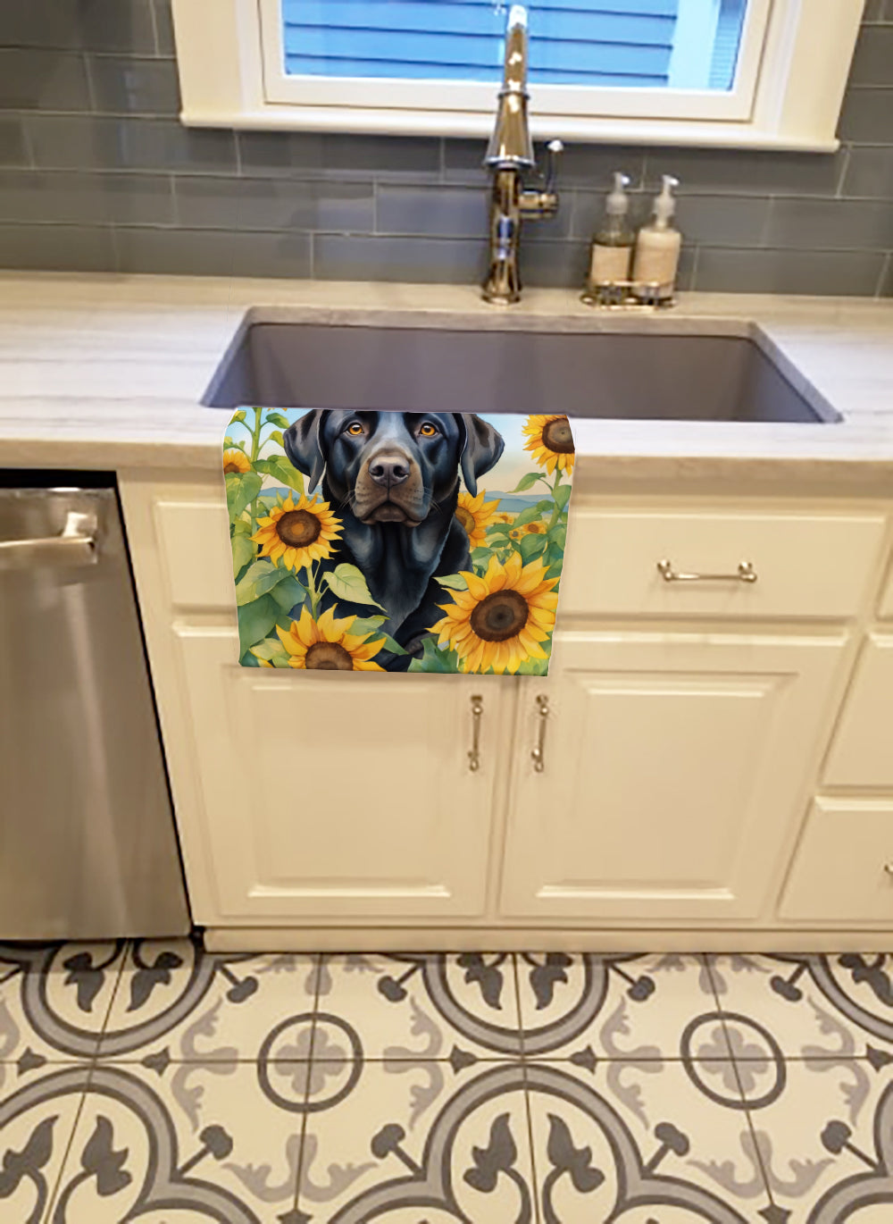 Buy this Labrador Retriever in Sunflowers Kitchen Towel