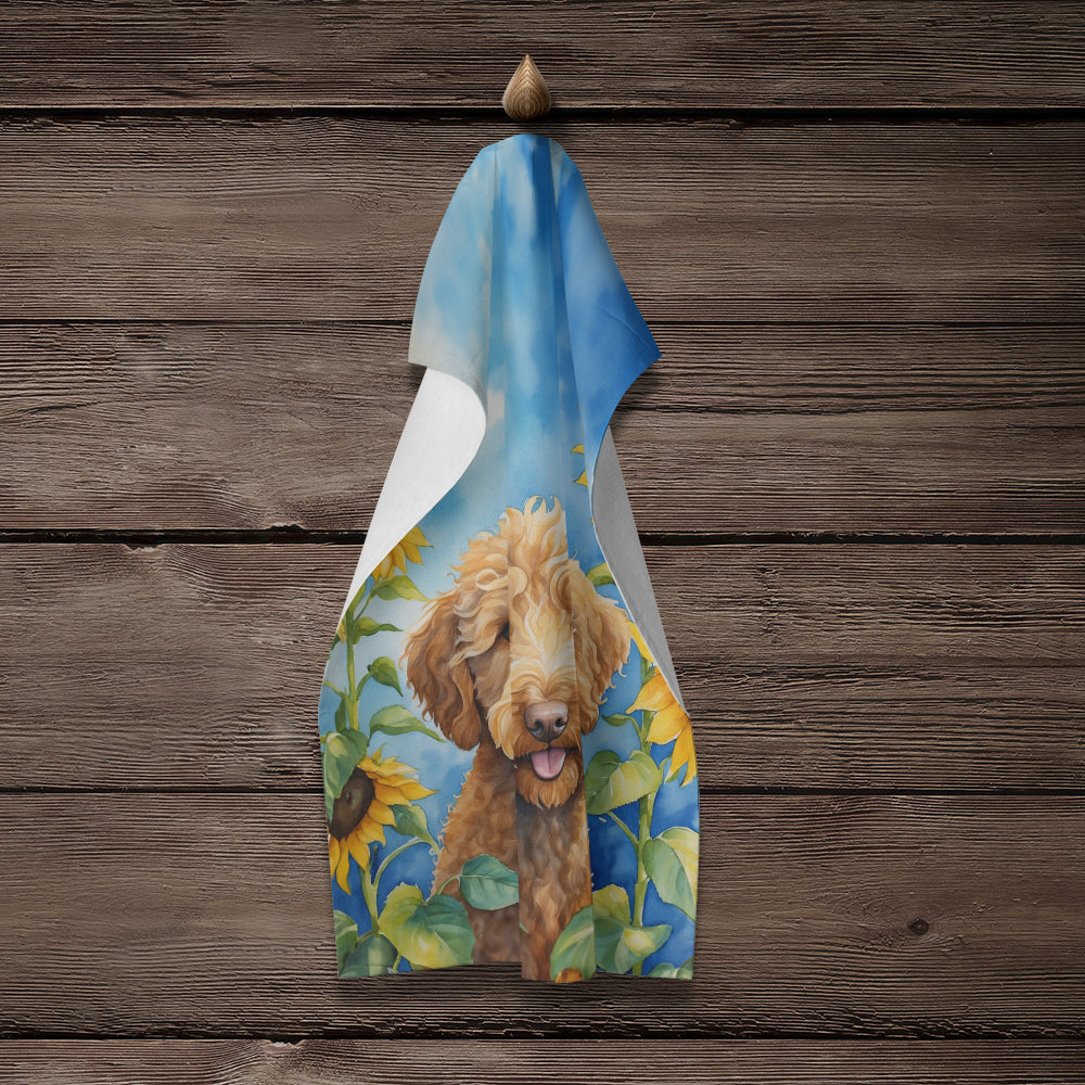 Labradoodle in Sunflowers Kitchen Towel