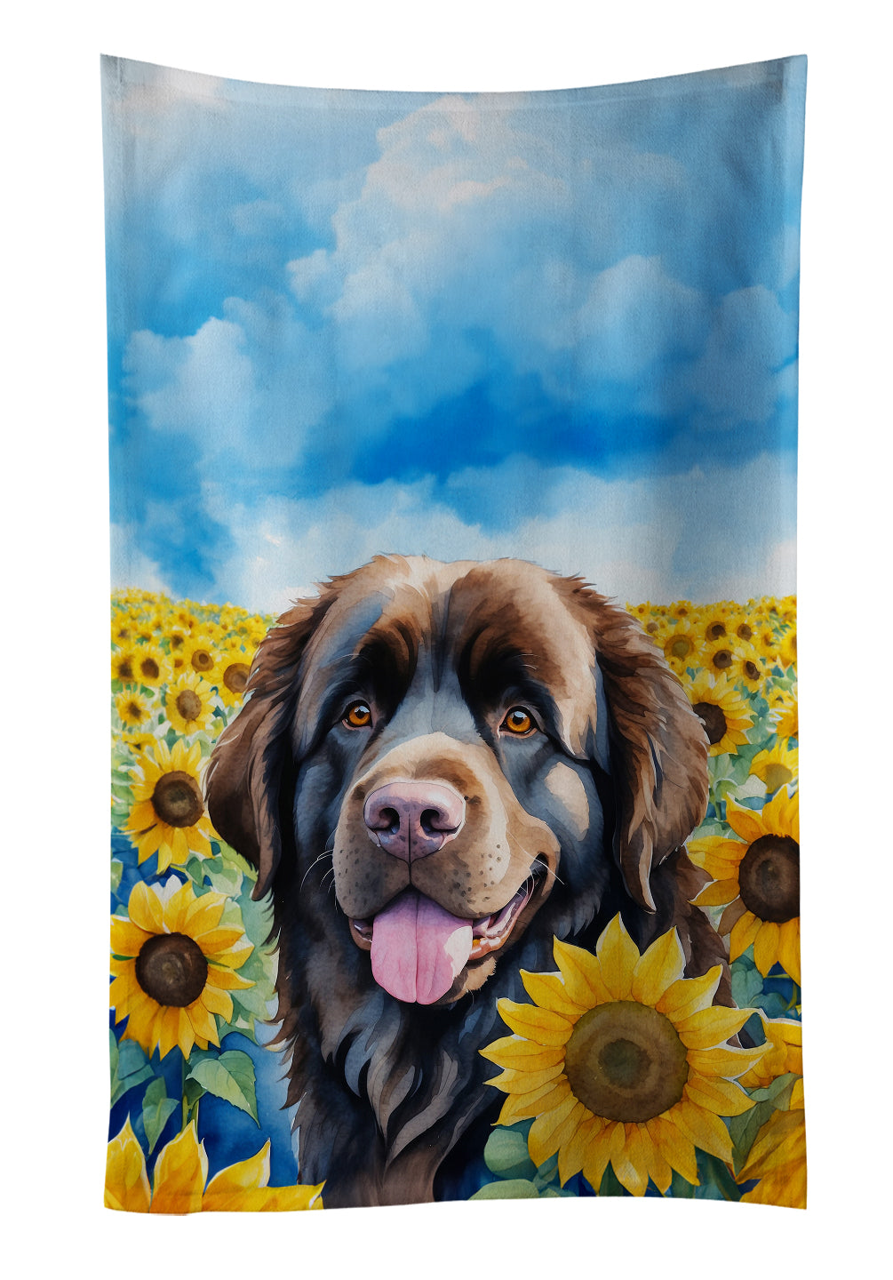 Buy this Newfoundland in Sunflowers Kitchen Towel