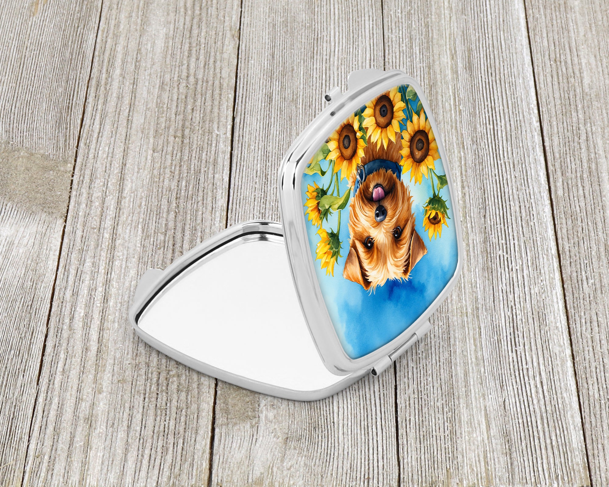 Norfolk Terrier in Sunflowers Compact Mirror