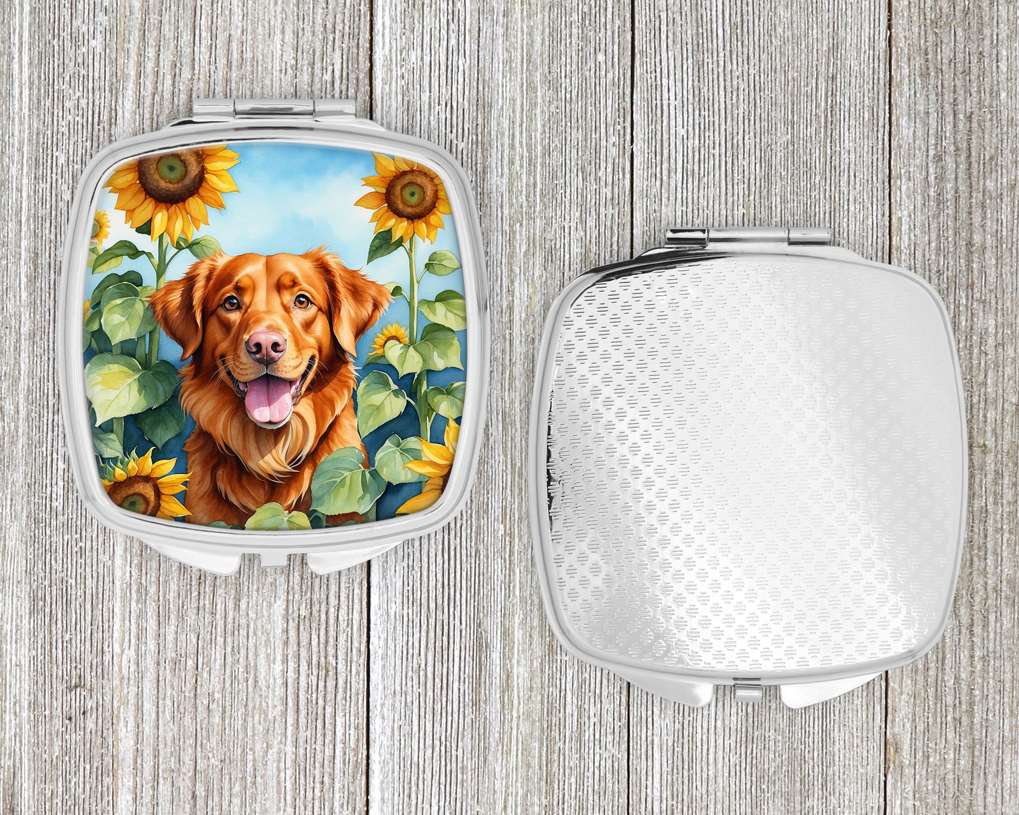 Nova Scotia Duck Toller in Sunflowers Compact Mirror