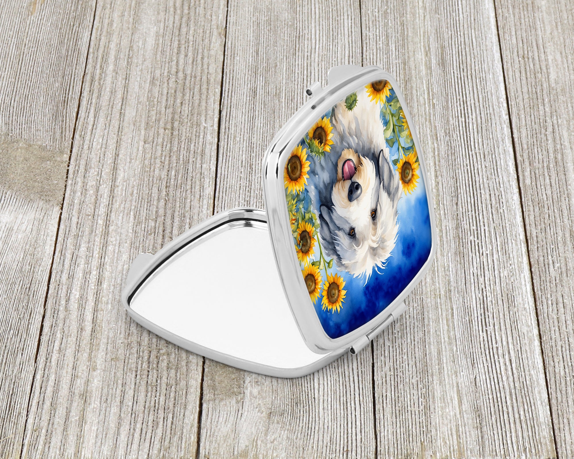 Old English Sheepdog in Sunflowers Compact Mirror