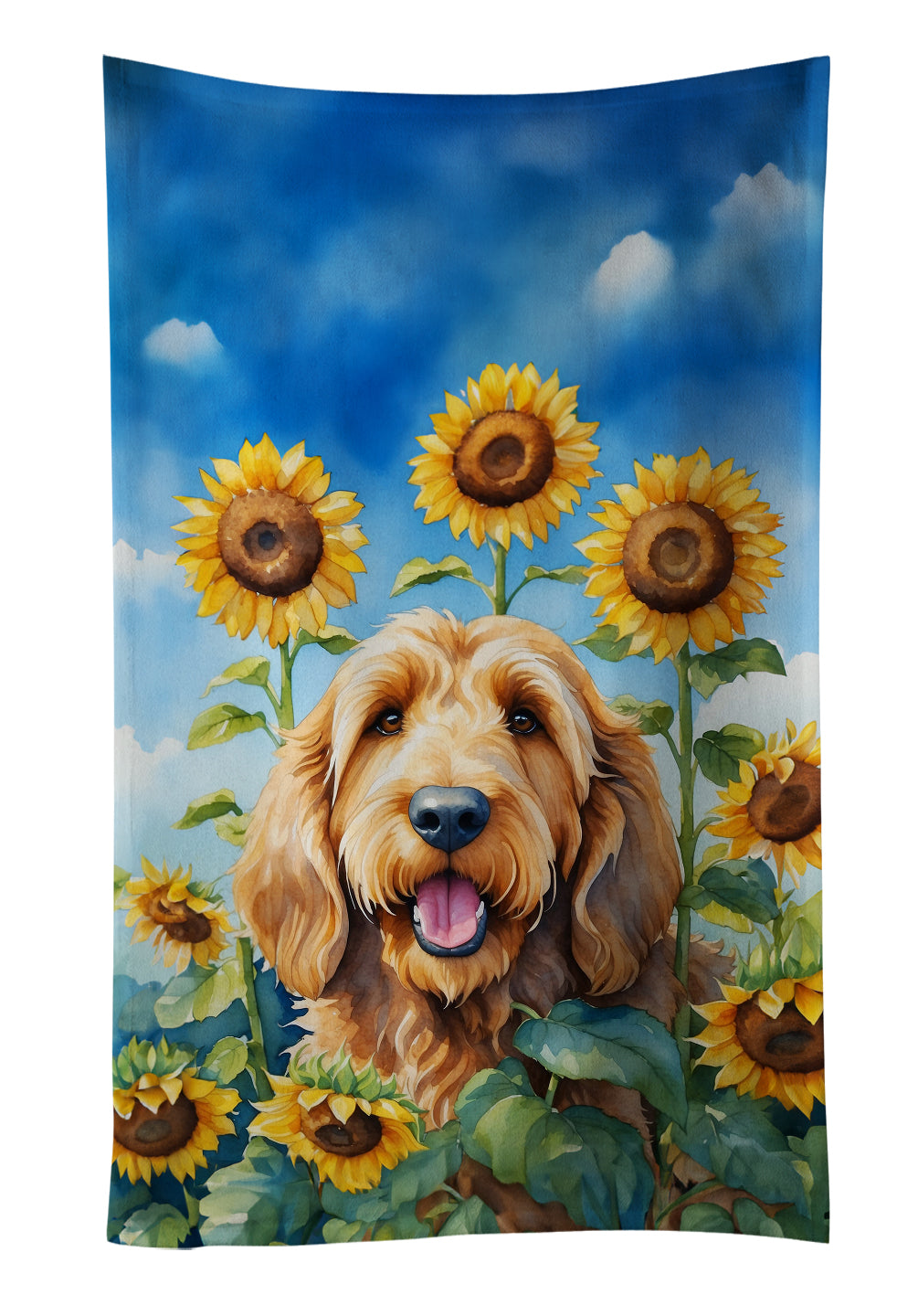 Buy this Otterhound in Sunflowers Kitchen Towel