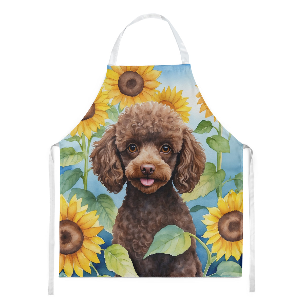 Buy this Chocolate Poodle in Sunflowers Apron