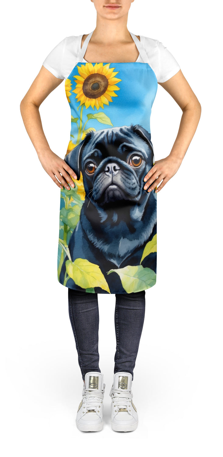 Buy this Pug in Sunflowers Apron