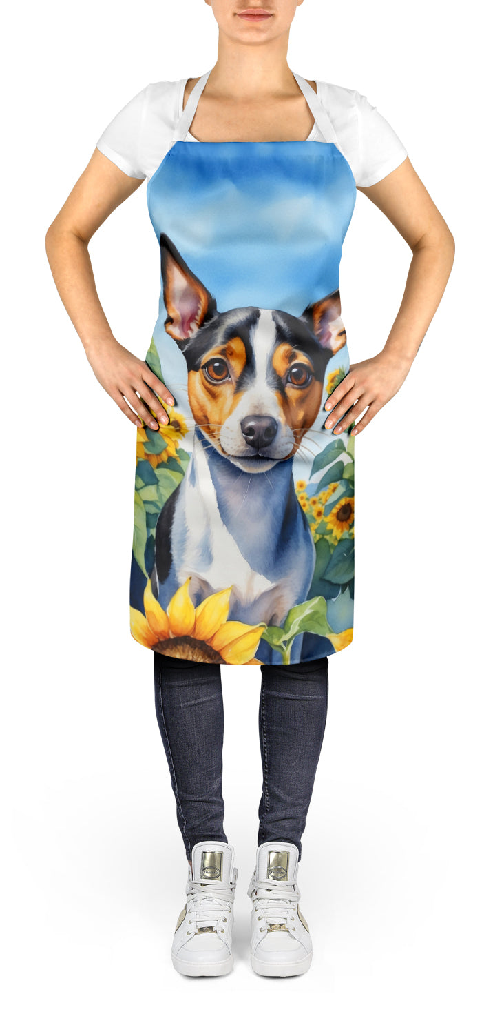 Rat Terrier in Sunflowers Apron