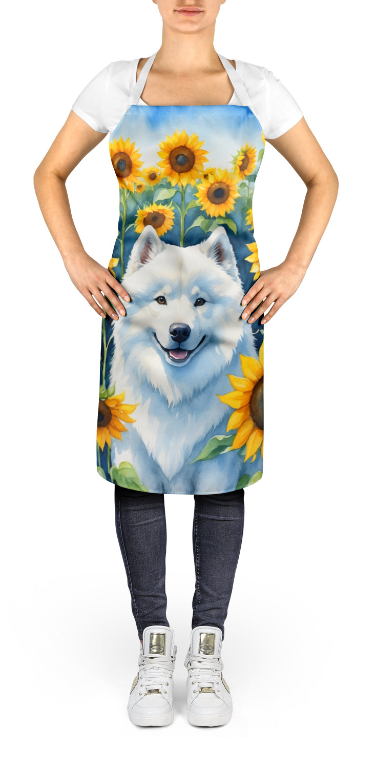 Buy this Samoyed in Sunflowers Apron