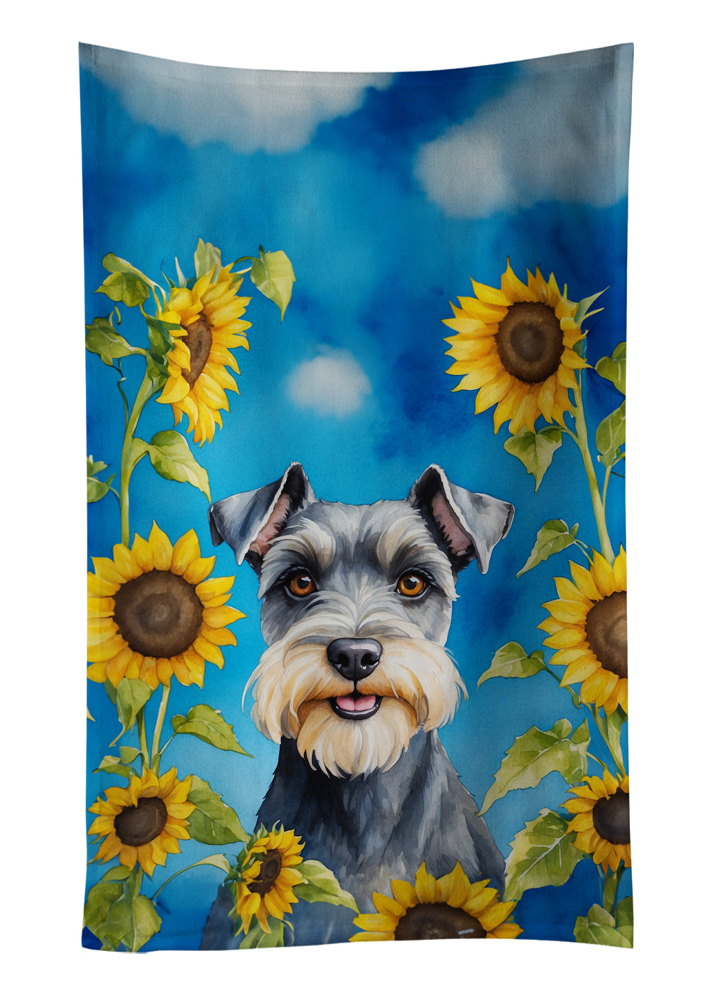 Buy this Schnauzer in Sunflowers Kitchen Towel