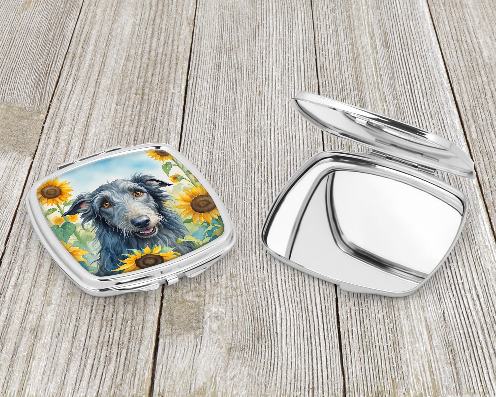 Scottish Deerhound in Sunflowers Compact Mirror