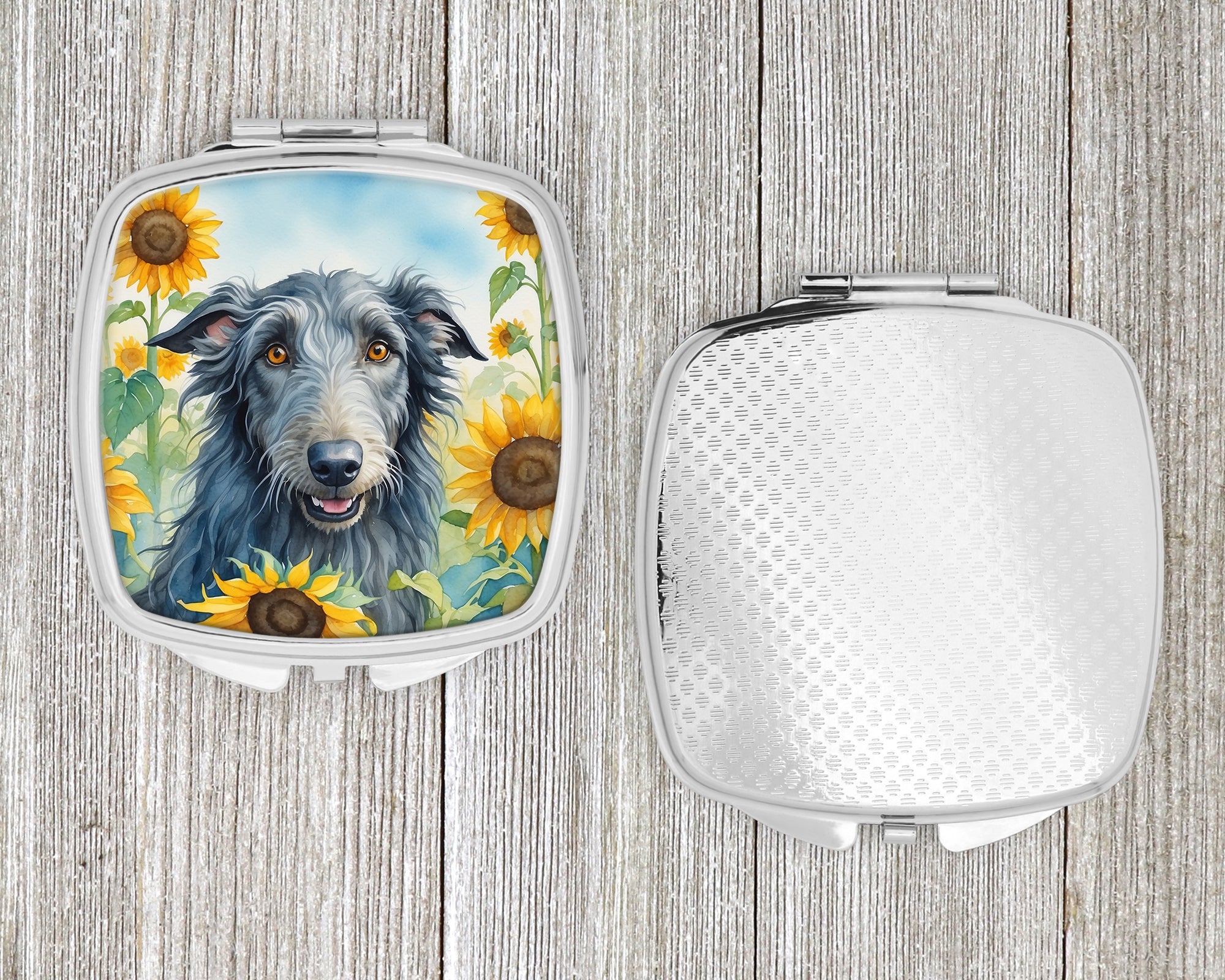 Scottish Deerhound in Sunflowers Compact Mirror