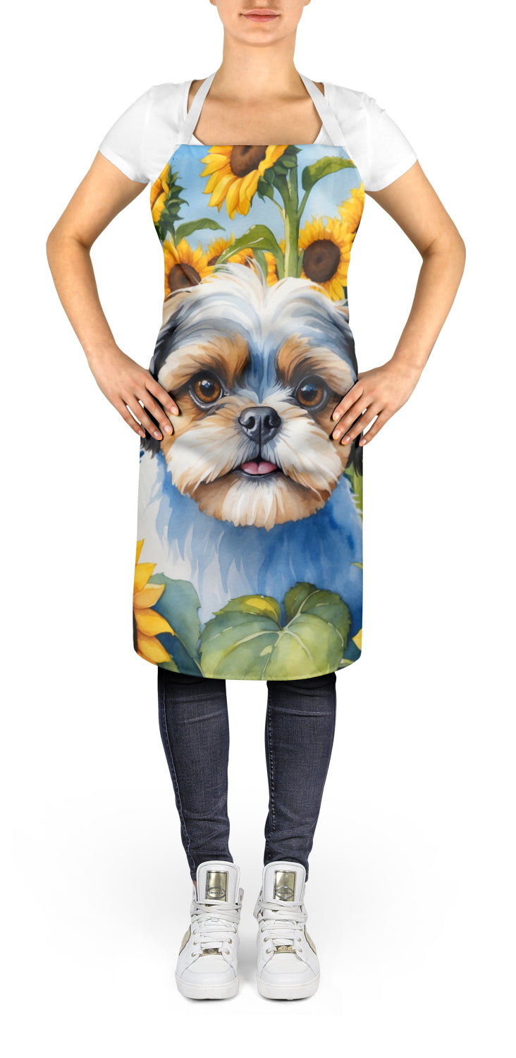 Shih Tzu in Sunflowers Apron