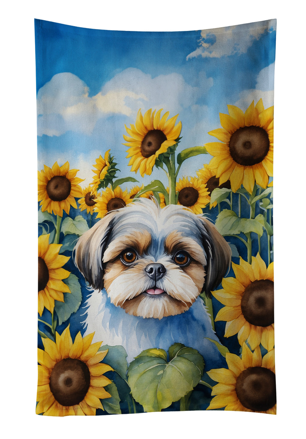 Buy this Shih Tzu in Sunflowers Kitchen Towel