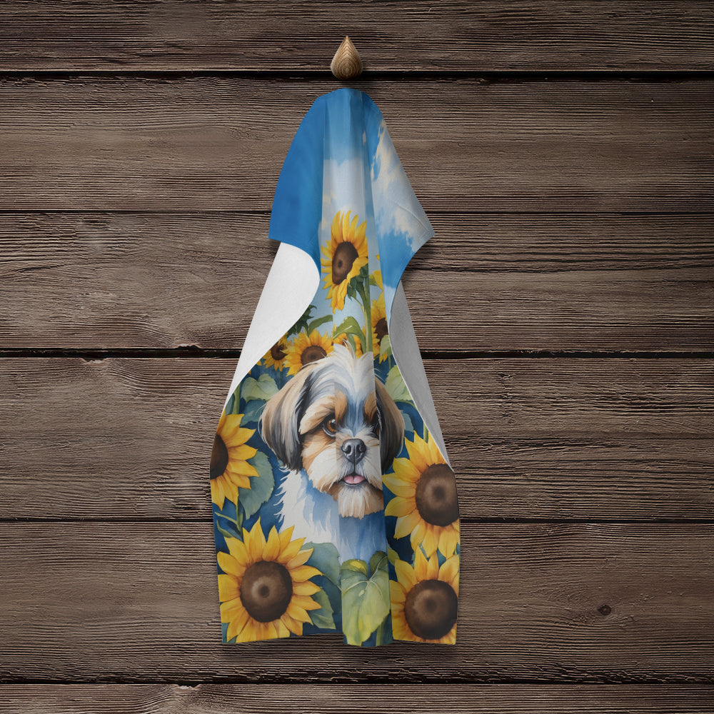 Shih Tzu in Sunflowers Kitchen Towel