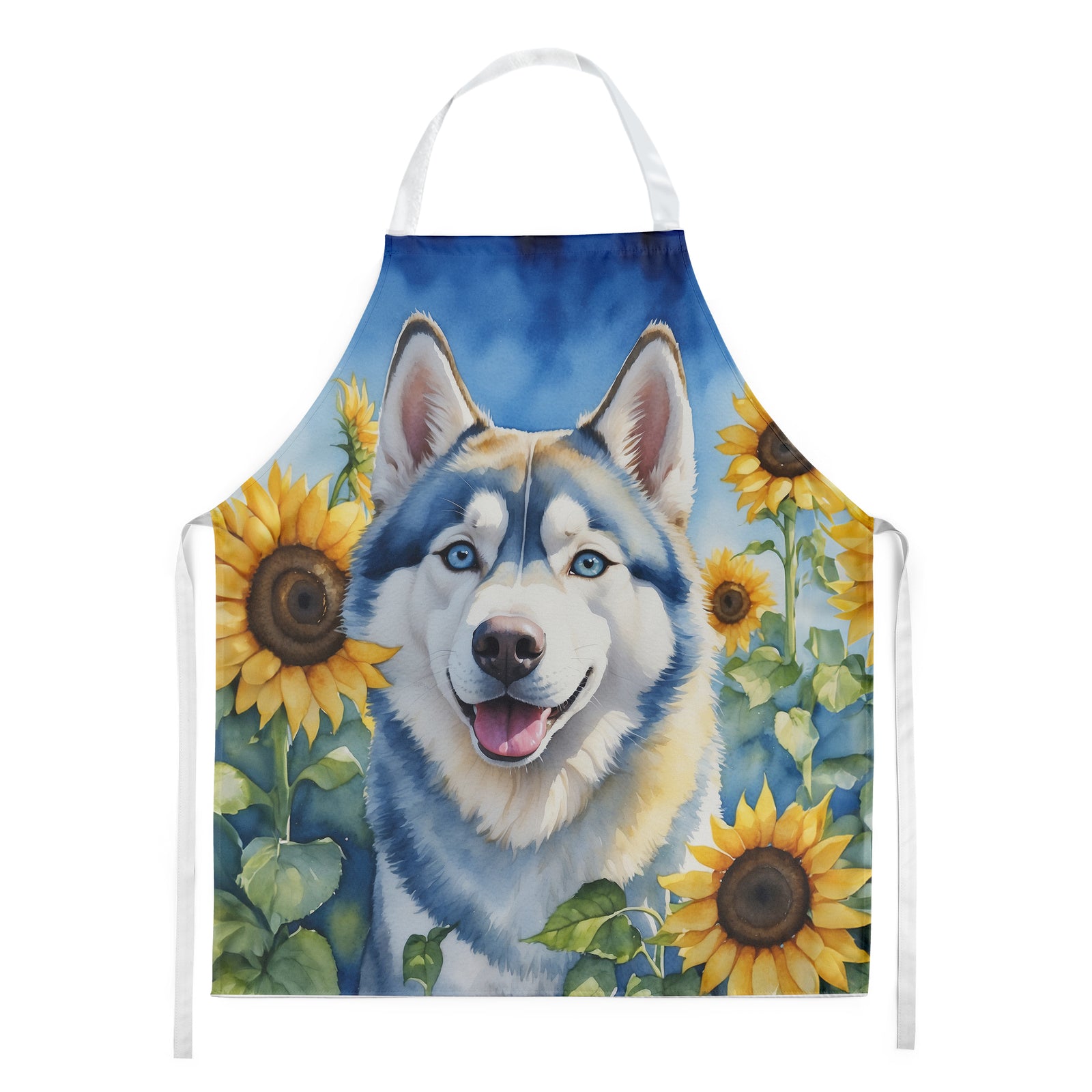 Buy this Siberian Husky in Sunflowers Apron