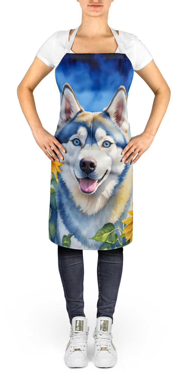 Buy this Siberian Husky in Sunflowers Apron