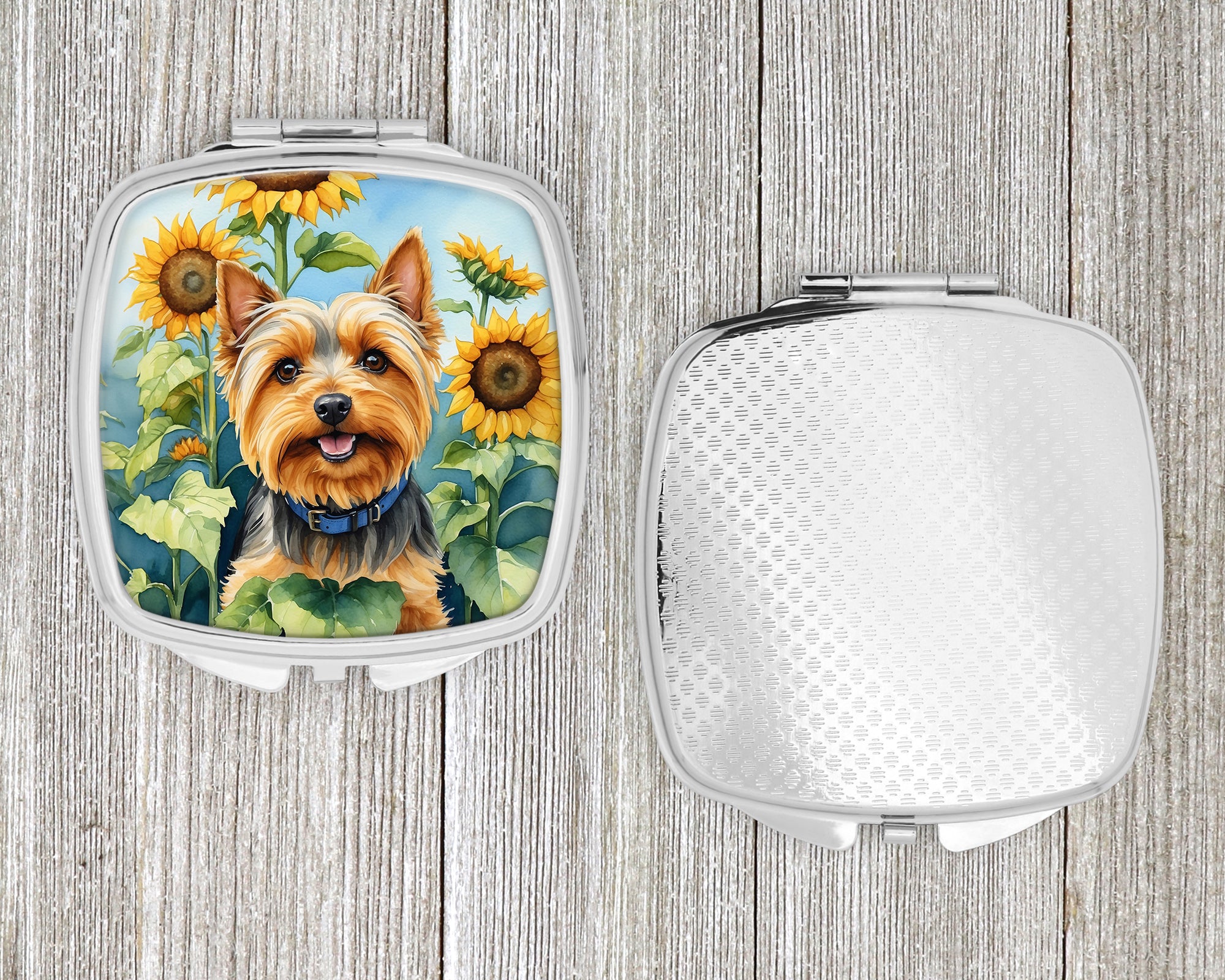 Silky Terrier in Sunflowers Compact Mirror