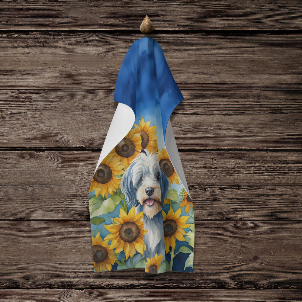 Tibetan Terrier in Sunflowers Kitchen Towel