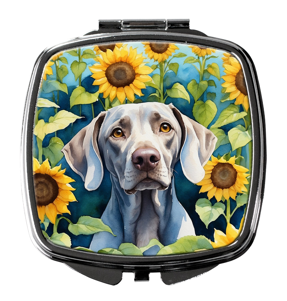 Buy this Weimaraner in Sunflowers Compact Mirror