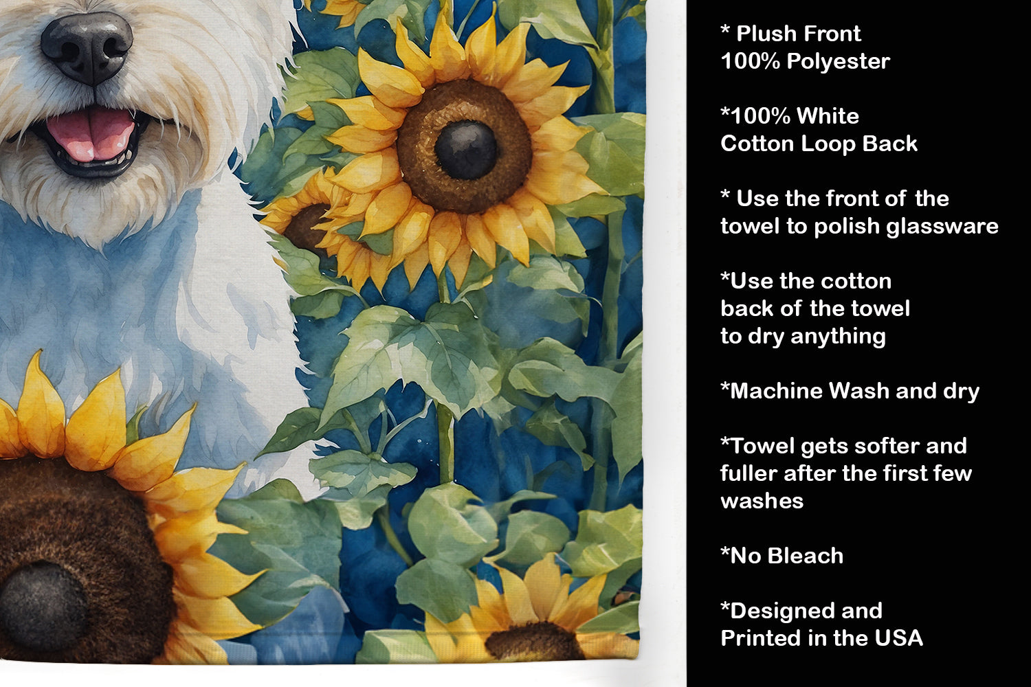 Westie in Sunflowers Kitchen Towel