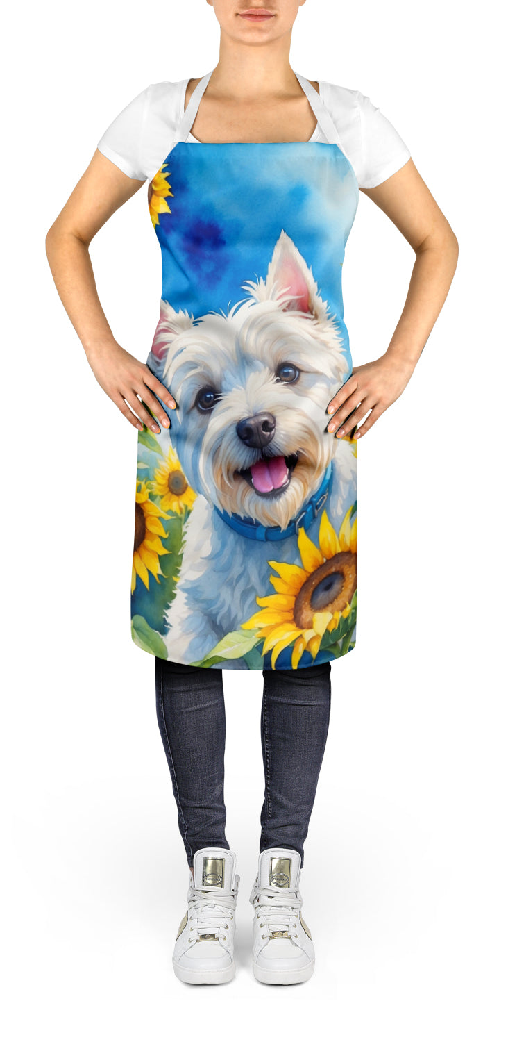 Buy this Westie in Sunflowers Apron