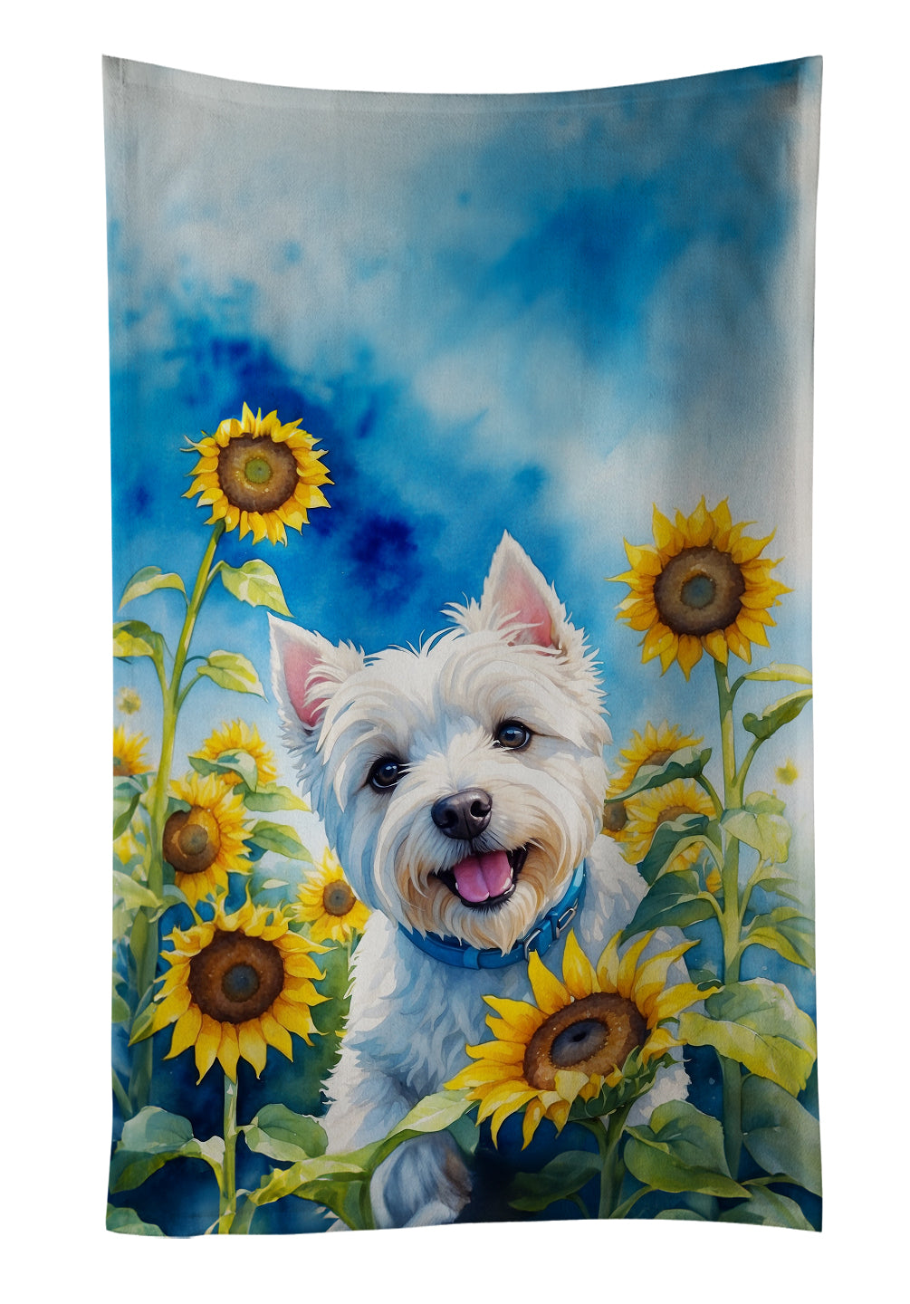 Buy this Westie in Sunflowers Kitchen Towel