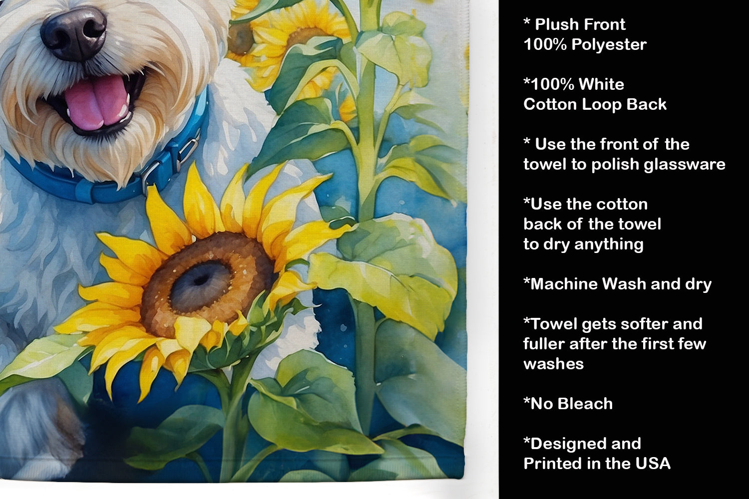 Westie in Sunflowers Kitchen Towel