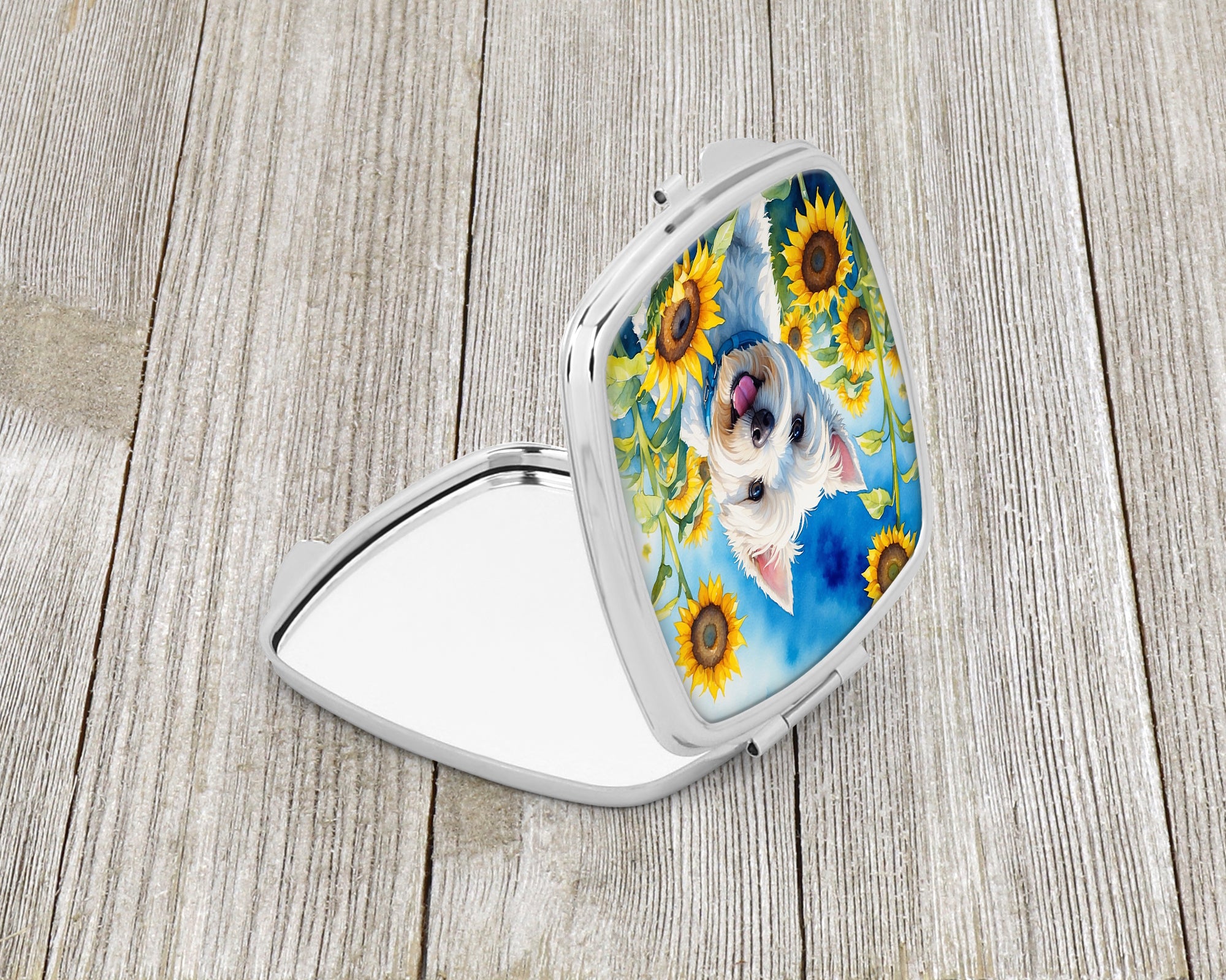 Westie in Sunflowers Compact Mirror