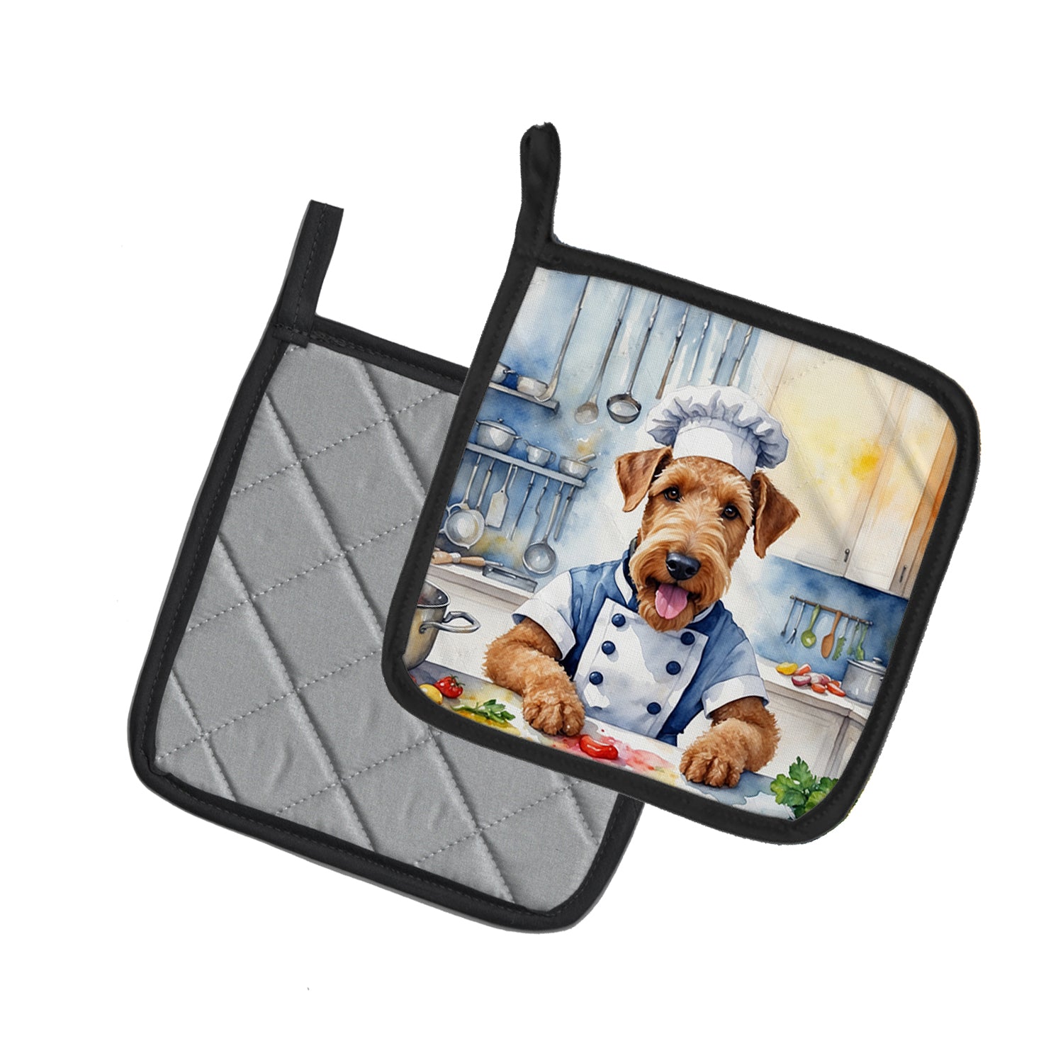 Buy this Airedale Terrier The Chef Pair of Pot Holders