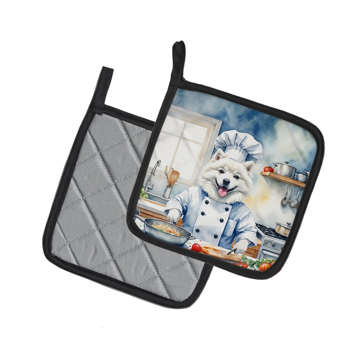 Buy this American Eskimo The Chef Pair of Pot Holders