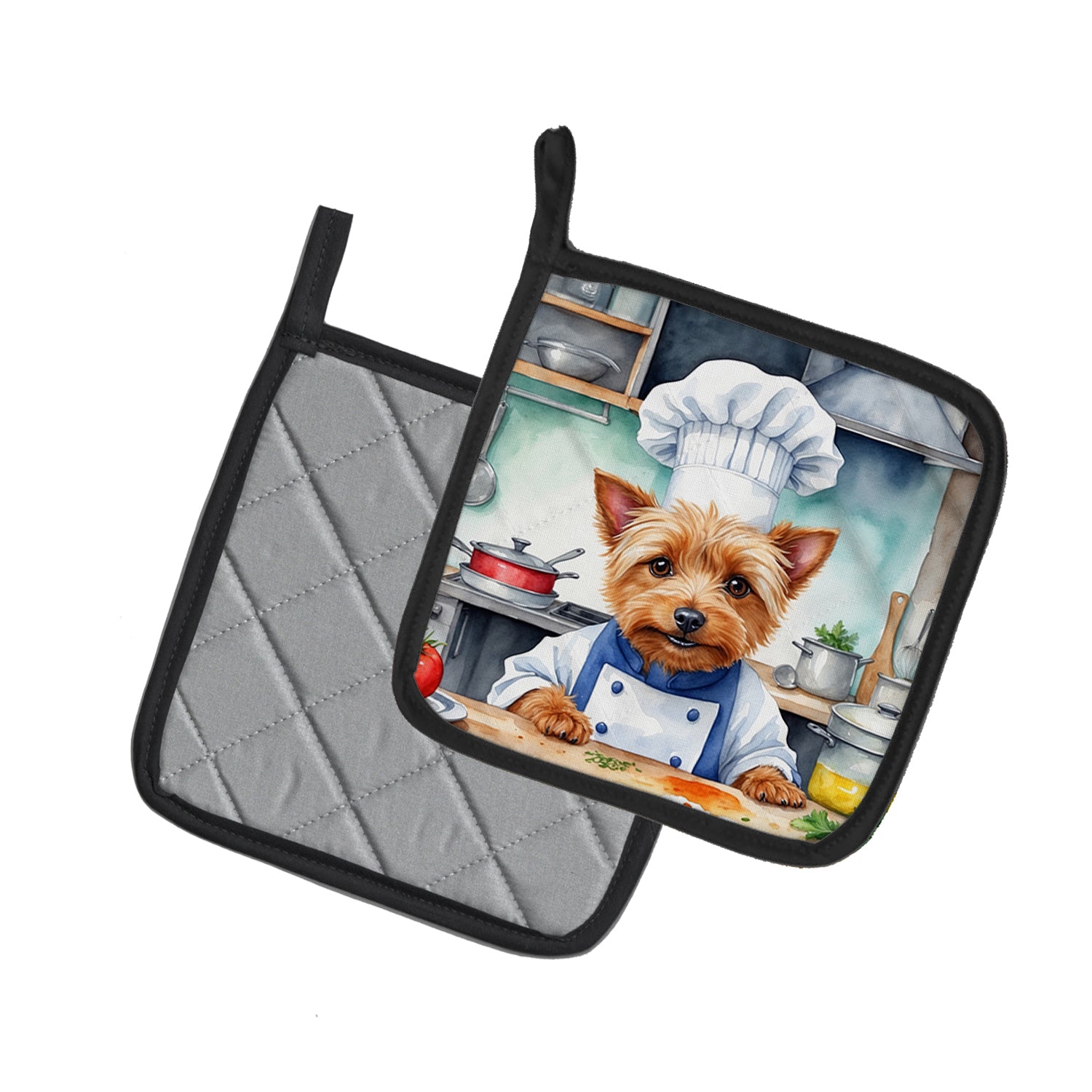 Australian Terrier The Chef Pair of Pot Holders