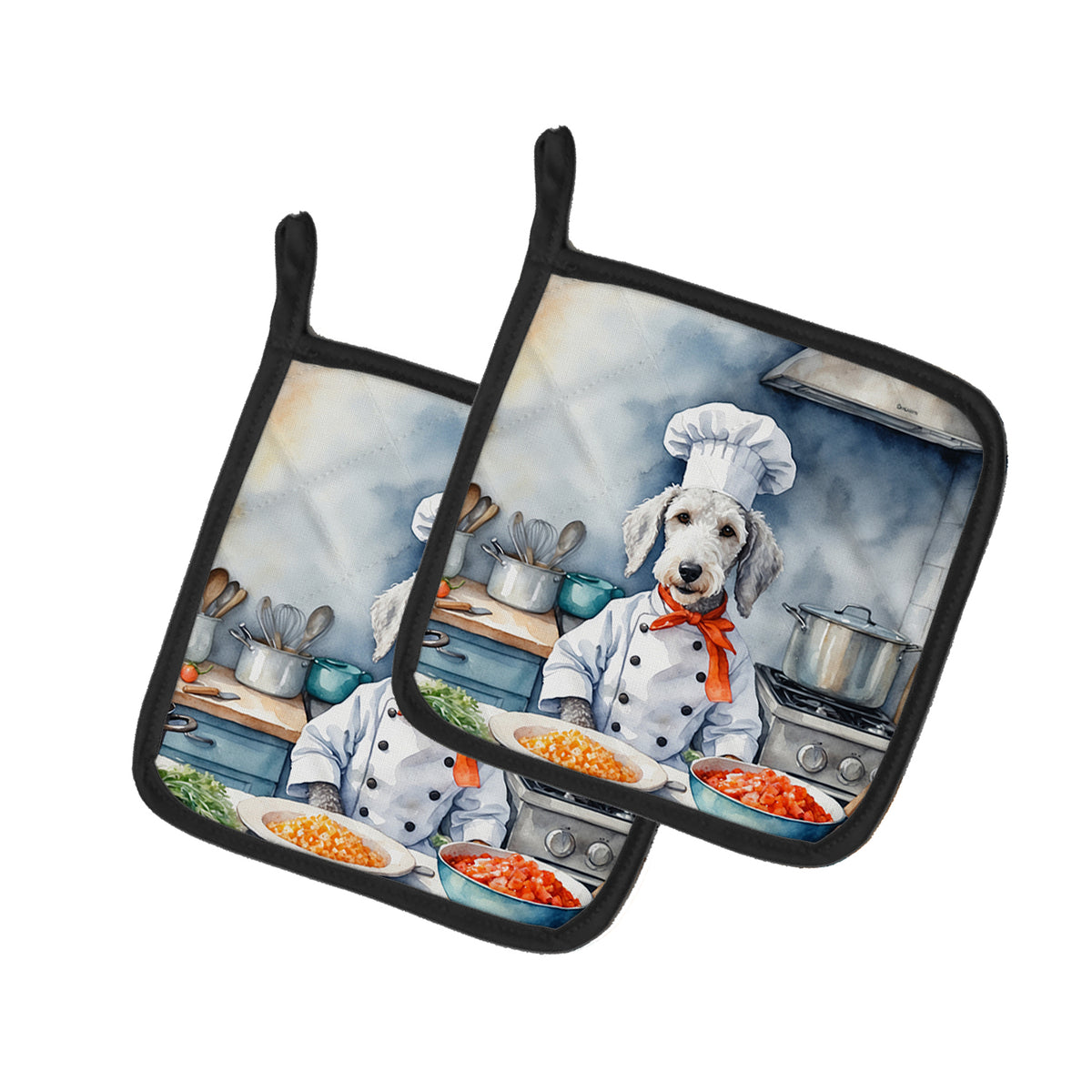 Buy this Bedlington Terrier The Chef Pair of Pot Holders